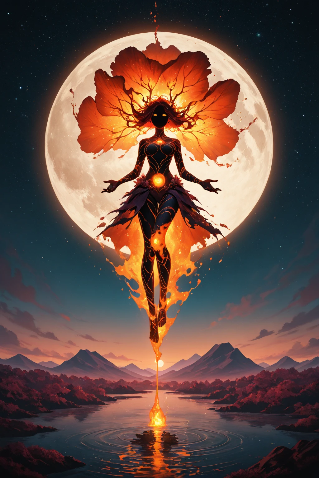 Illustrated drawing  Hindu goddess of war, sensuality,3d sculpture,artistic details,Bendenick Bana style,hindu mythology,epic fantasy art, centered,in the style of  fantastical fantasy compositions, concept art, rainbow prism, dark compositions, symmetrical arrangements,  iridescent  lights, distinctive noses, ethereal blue,blood splatter , eye-catching bright neon compositions, islamic geometry,  illuminations,distinctive noses, gothic references, with a brightly colorful flame splashing, with  red and black background, fantasy art, a detailed painting, Alena Aenami