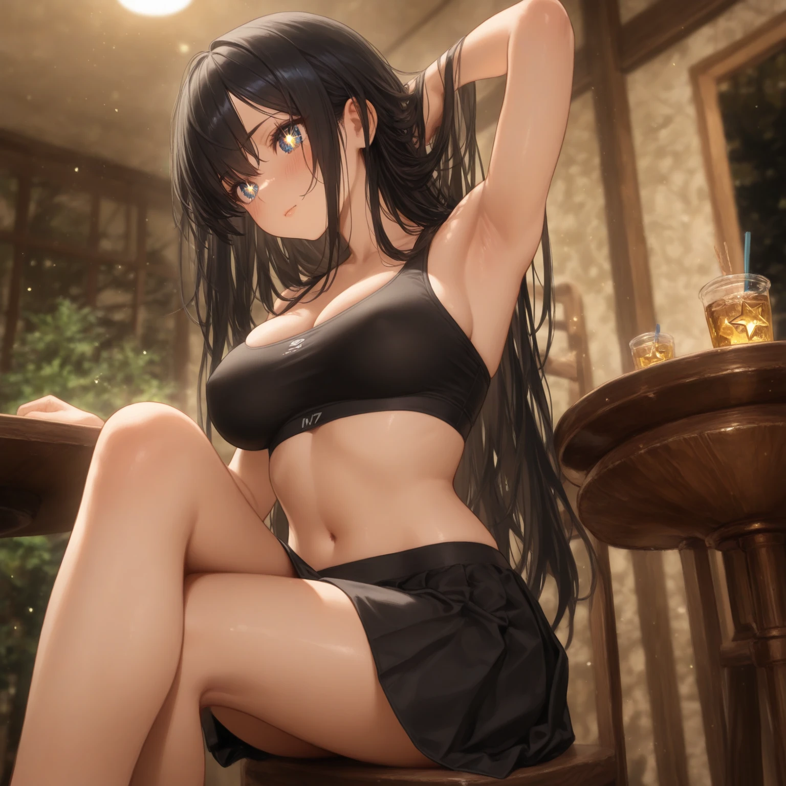 Married women、Mother and daughter、Married women、40 years old、Wet Hair、long hair、wedding ring、negligee、Bedroom、Dark Room、Highest quality, smile,, Big Ass、Big Breasts、Thighs、Lie on the table with your legs spread、Black panties、Big Ass、Sweaty ass、Sweaty crotch、She pulls up her knit sweater to reveal her black bra、Black bra、Low Angle