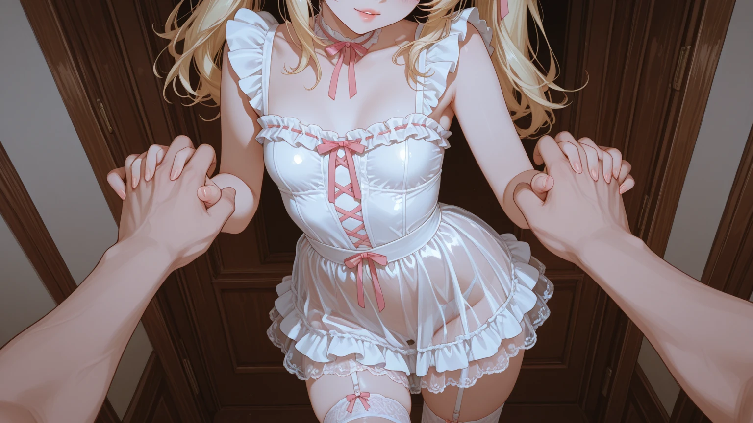 A large amount of sweat drips from the forehead, Overall orange background in the evening Sunset sunlight, Showing disgust Huddle together Blonde Long Hair anime Primary school students Romanesque style Super Curly Hair Super long sideburns See-throughの衣服 Wet and sheer pearl skin turtleneck wedding dress 少女がcuteポージング Pool at night Droopy eyes Peach ribbon headband 天蓋付きのcuteベッド Aqua Blue Rubber Sheets Aqua Blue Rubber Bed Lying down Sad face Embarrassing Blushing Wet and transparent pearl skin berry long skirt Wet and transparent pearl skin tights Wet and transparent pearl skin innerwear Rubber luster Multiple pink ribbons Soaked in the rain Wet and transparent pearl skin super long gloves Wet and transparent pearl skin pantyhose Hot Pink Garter Belt cute Pitiful clear Big eyes Droopy eyes Pale pink rouge Shocking Pink Pink Long Boots Wet and transparent pearl skin body See-through See-through Wet 衣服が汗で濡れてSee-through The whole body is covered in oil and has a glossy appearance. Steam is coming out of my whole body Steam like a sauna room fills the entire screen. White breath from the mouth The whole body is covered in glossy oil.