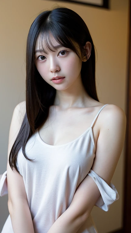 ((Highest quality, High resolution, Hmph, Pixel perfect, 4K, Hmph, Hmph))), single, alone, Beauty、The whole body is visible、 ((Long Hair, bangs, Brown Hair)), ((Brown eyes, Beautiful eyelashes, Realistic eyes)), ((Detailed face, Blushing:1.2)), ((Smooth texture:0.75, Realistic texture:0.65, Realistic:1.1, Detailed Photos)), Medium chest, Dynamic Angle, Perfect body, ((全naked、I'm not wearing shoes、White Sox)), outside、Sit at a desk、Lower&#39;I took my feet off the desk.............................................................、evening、、、Very embarrassing panic smile、(Spread your legs、Knees wide open、Floral lace panties)、、(Pink lace bra)、Angle from below、((Prostitute))、((Sexy))、((Accentuated crotch))、(((naked)))、(((With legs apart)))、((Pervert))