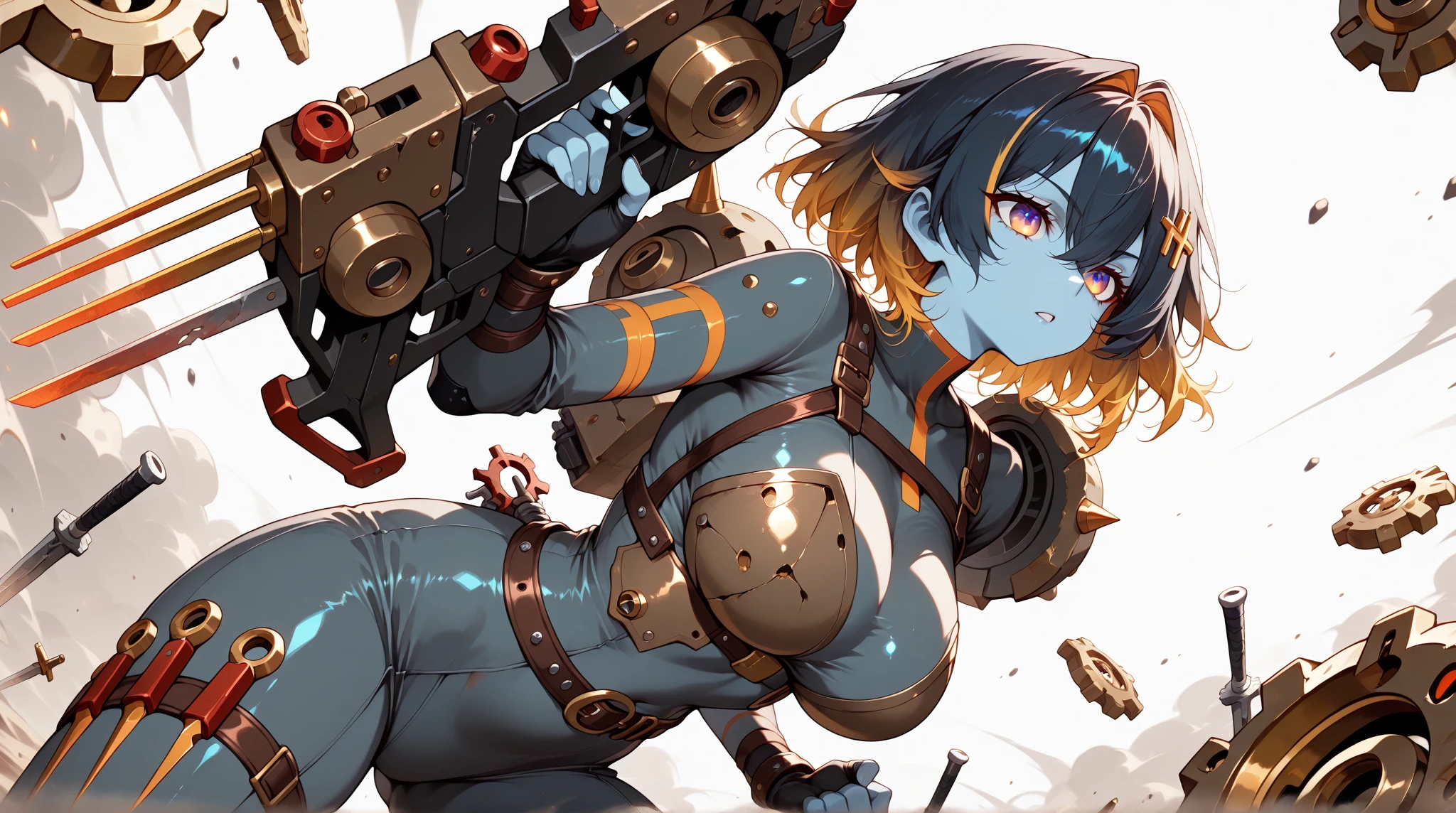 score_9, score_8_up, score_7_up, score_6_up, score_5_up, source anime, BREAK, space station, (space), windows, spaceship, stars, cosmos, technology, wires, computer panels, data displays, indoors,   <lora:vela:0.9> , vela, 1girl, solo, looking at viewer, blue hair, short hair, twintails, blue eyes, skirt, large breasts, curvy, gloves, smile, petite, <lora:nanoskirt-PD-1.0:0.9> , (nanoskirt),  cowboy shot,  <lora:Granblue_Fantasy_Style_XLv4:0.7>,  <lora:hand 4:0.6> , Hand, hands, perfect hands,