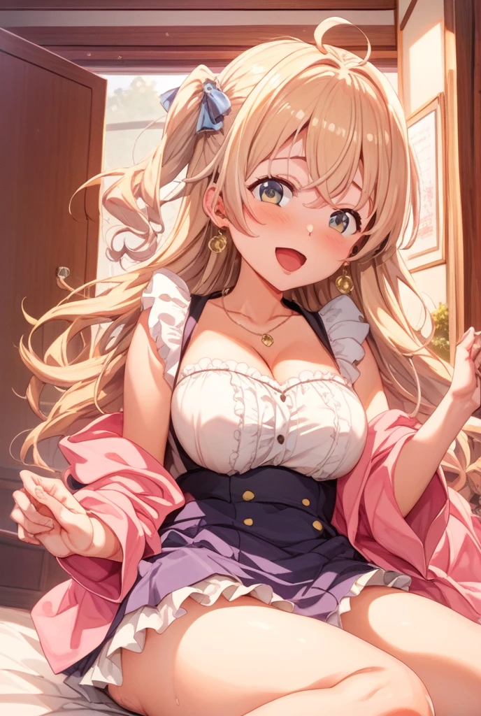 Very detailed、(8k, RAW Photos, highest quality, masterpiece:1.2), (Very detailed 8k wallpaper),shape、Professional Lighting,Sharp focus, Written boundary depth、
Browsing Caution、Clear Eyes、Perfect Anatomy、With a girl、12 years old、Tank top、mini skirt、Big Breasts、(Puzzled:1.5),、,、,、imminent kiss,Fully exposed thighs、From above、、