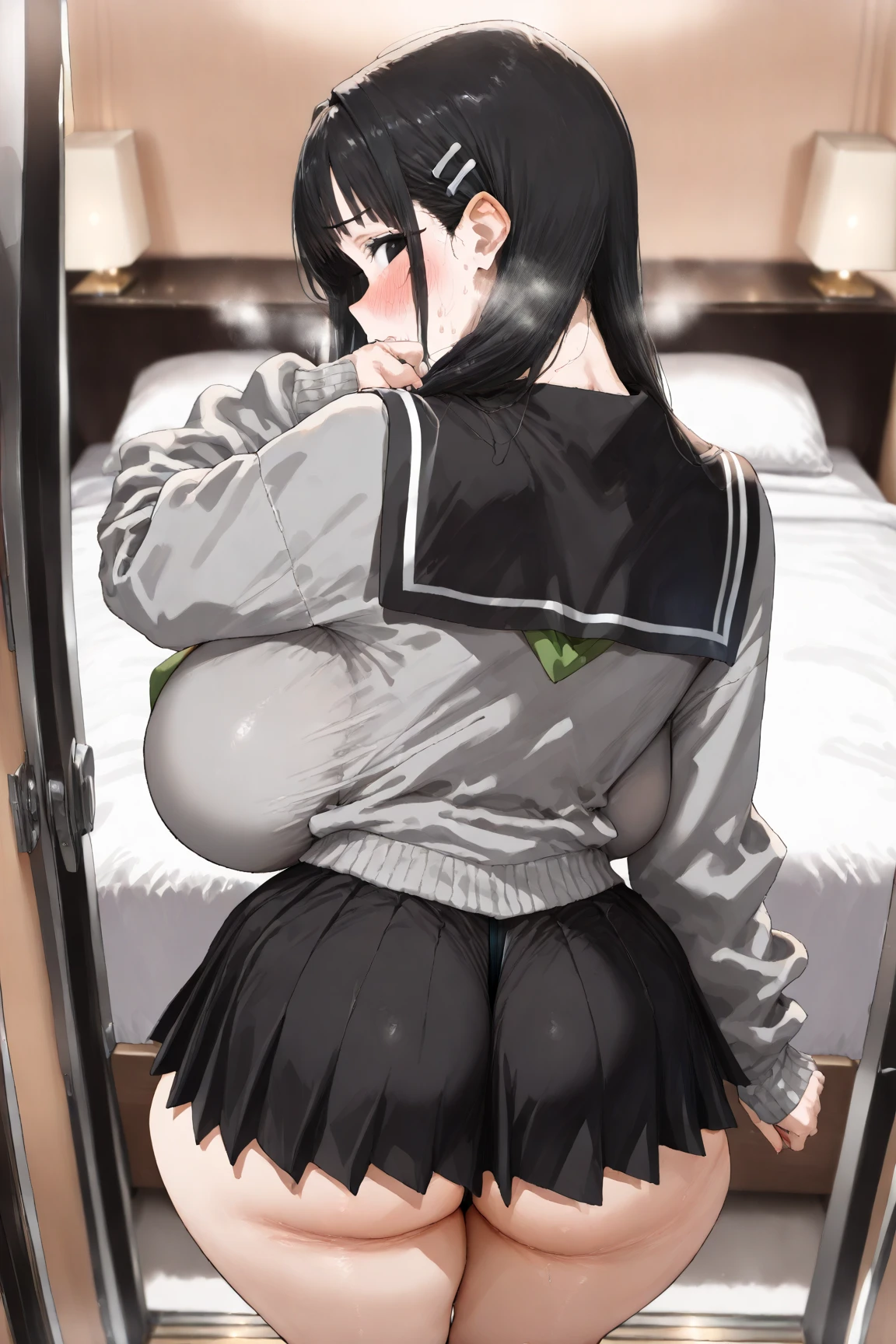 (8k, 最high quality)、Ultra-high resolution、Adorable、最high quality, beautiful, Absurd beauty,((Two Girls,)), semi-long, Black Hair、Brown Hair,Dark brown eyes, Open your eyes, Healthy Skin, Hair Ribbon、uniform、 14 years old, (cryin) ,Cute Characters, Most detailed, high quality、(missionary, boy, penis, vaginale, ass pov, sex, nsfw)、nose blush、steam、Shiny Hair、非常に細かくてbeautiful明るい目、be scared、非常に精細でクリアでbeautiful顔, Being stripped of clothes、Slender body、Awards, Anatomically correct、((Scared))