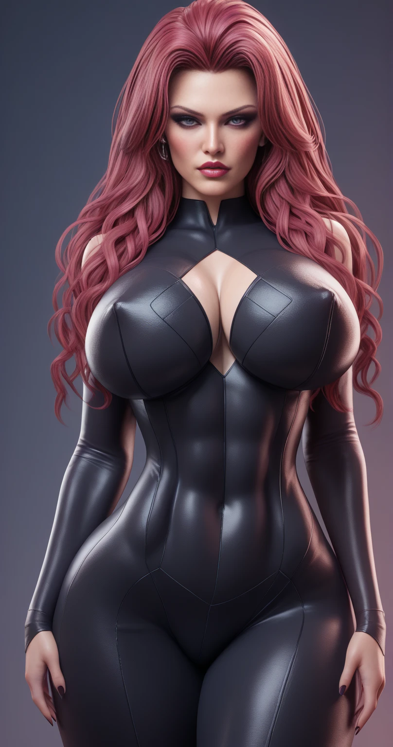 (master piece:1,2), (OBRA-PRIMA, Lucy Pinder) , BBW DE 45 ANOS, PERNAS GROSSA, COXAS GROSSA, retrato, CORPO INTEIRO, DE PERNAS ESTICADAS, red lips, sorridente, clivagem, mulher voluptuosa, mulher gordinha, cabelos ondulados, cabelos passados, cabelo vermelhos, ;, rabo-de-cavalo, ((Psylocke SUIT)), clivagem grande ((POSE ATREVIDA DE PENAS ESTICADAS)).