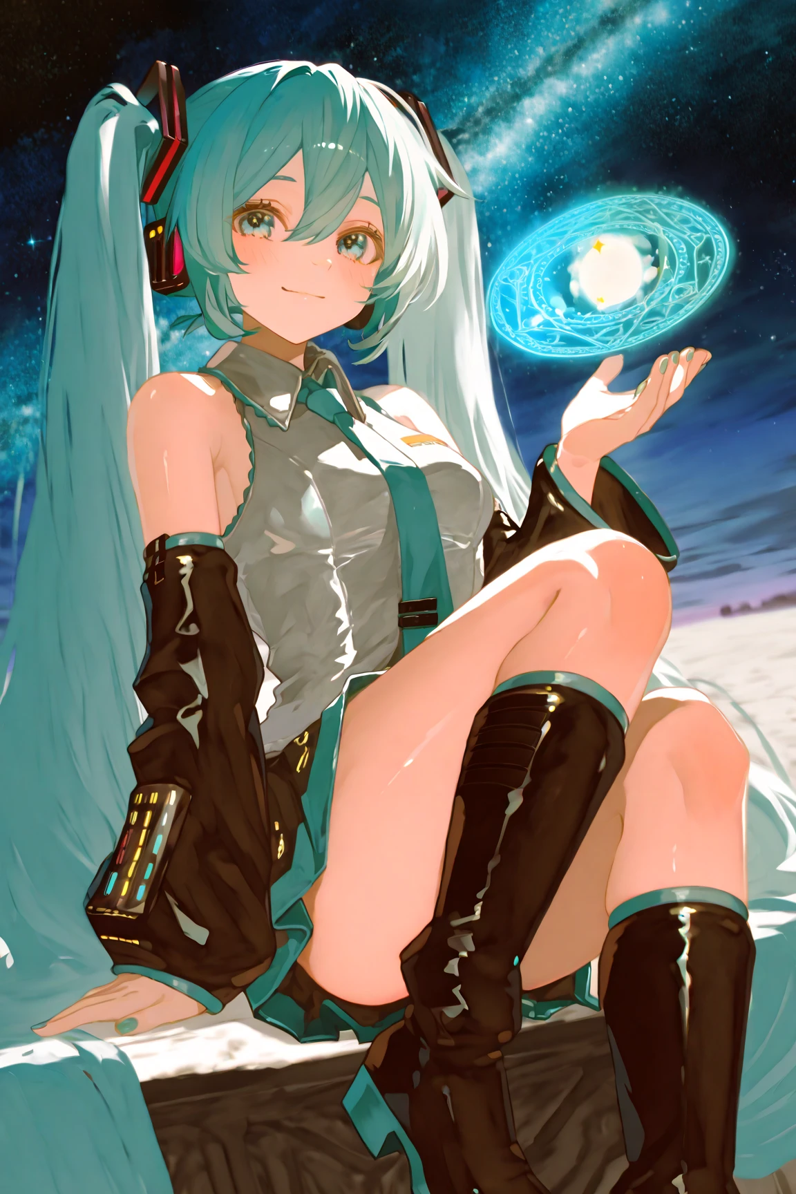 Hatsune Mirai,BIKINI,thong Pants,White suspender stockings,high heel shoes