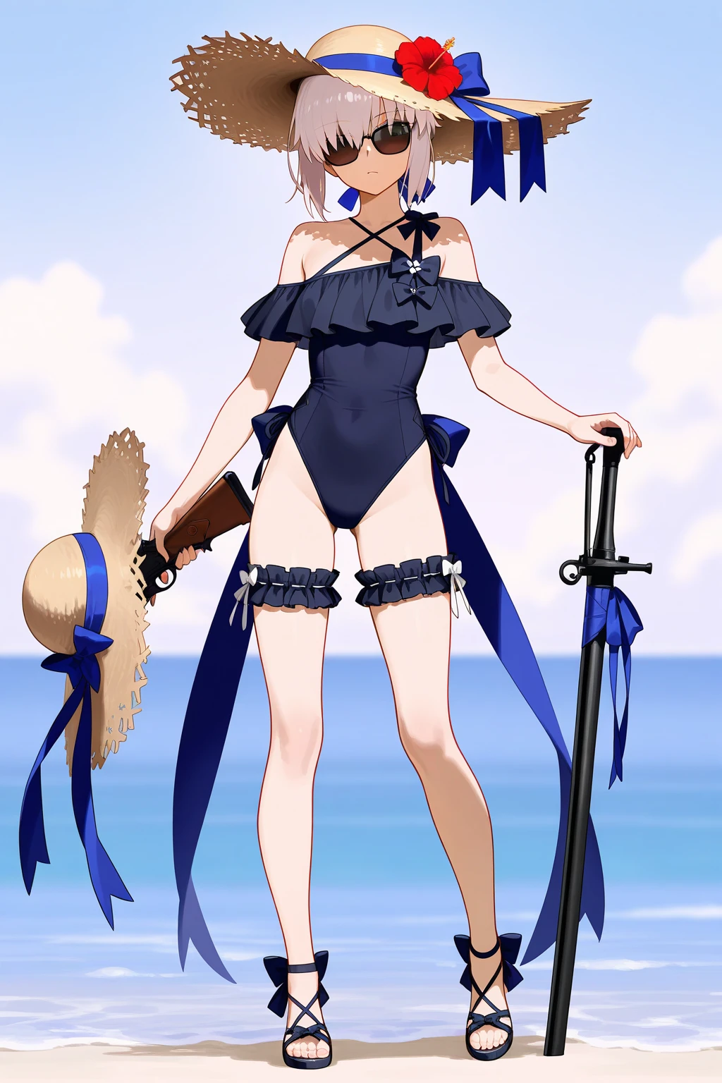 <lora:shino-000004:0.8>,((masterpiece,best quality, detailed)), cowboy shot, (1girl:1.2), solo, (seductive smile:1.3), breasts, standing, looking at viewer, (sea:1.3),(starry sky:1.3) ,