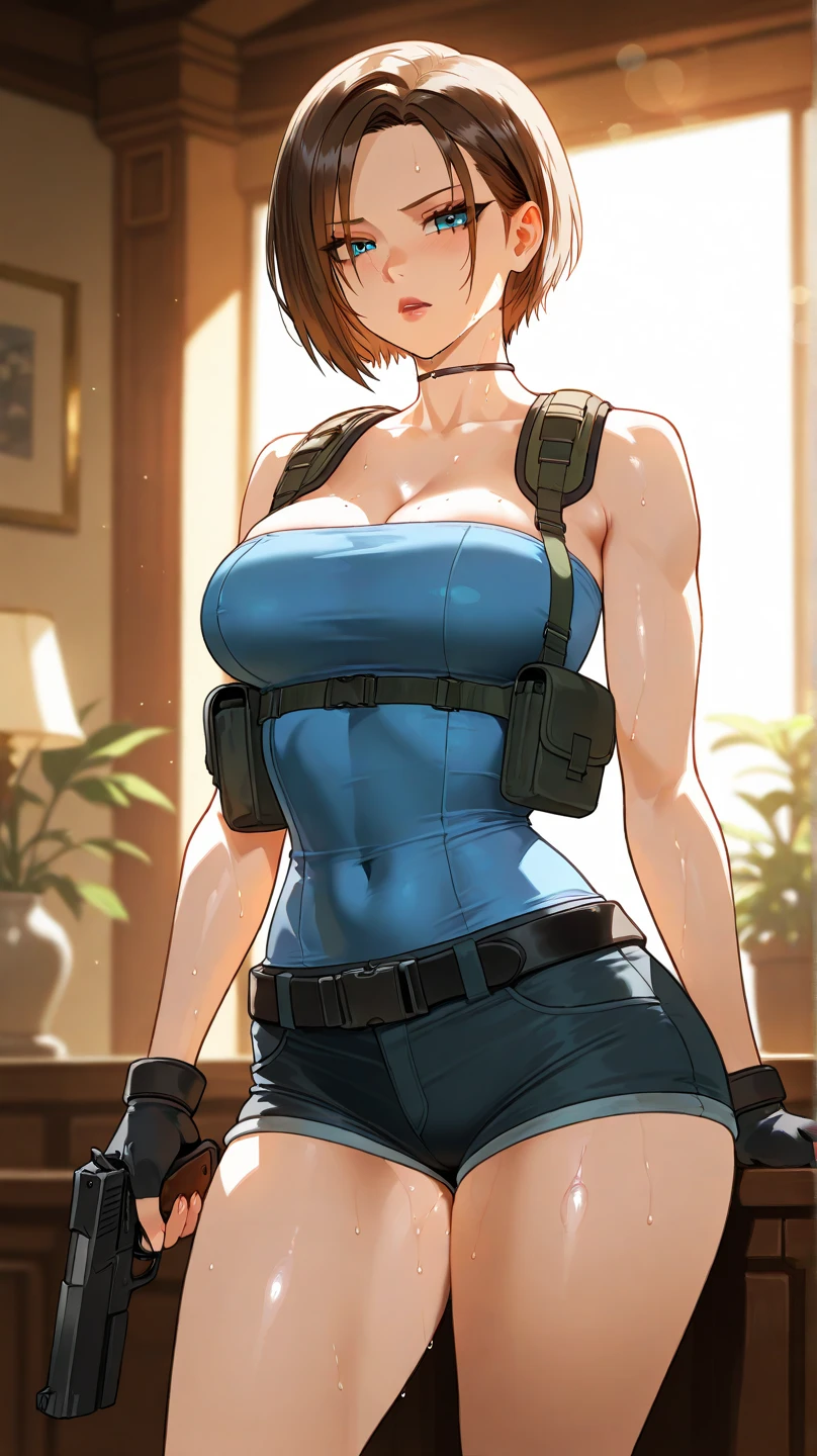 Claire Redfield de resident evil , in a sexy position, com a cereja na boca