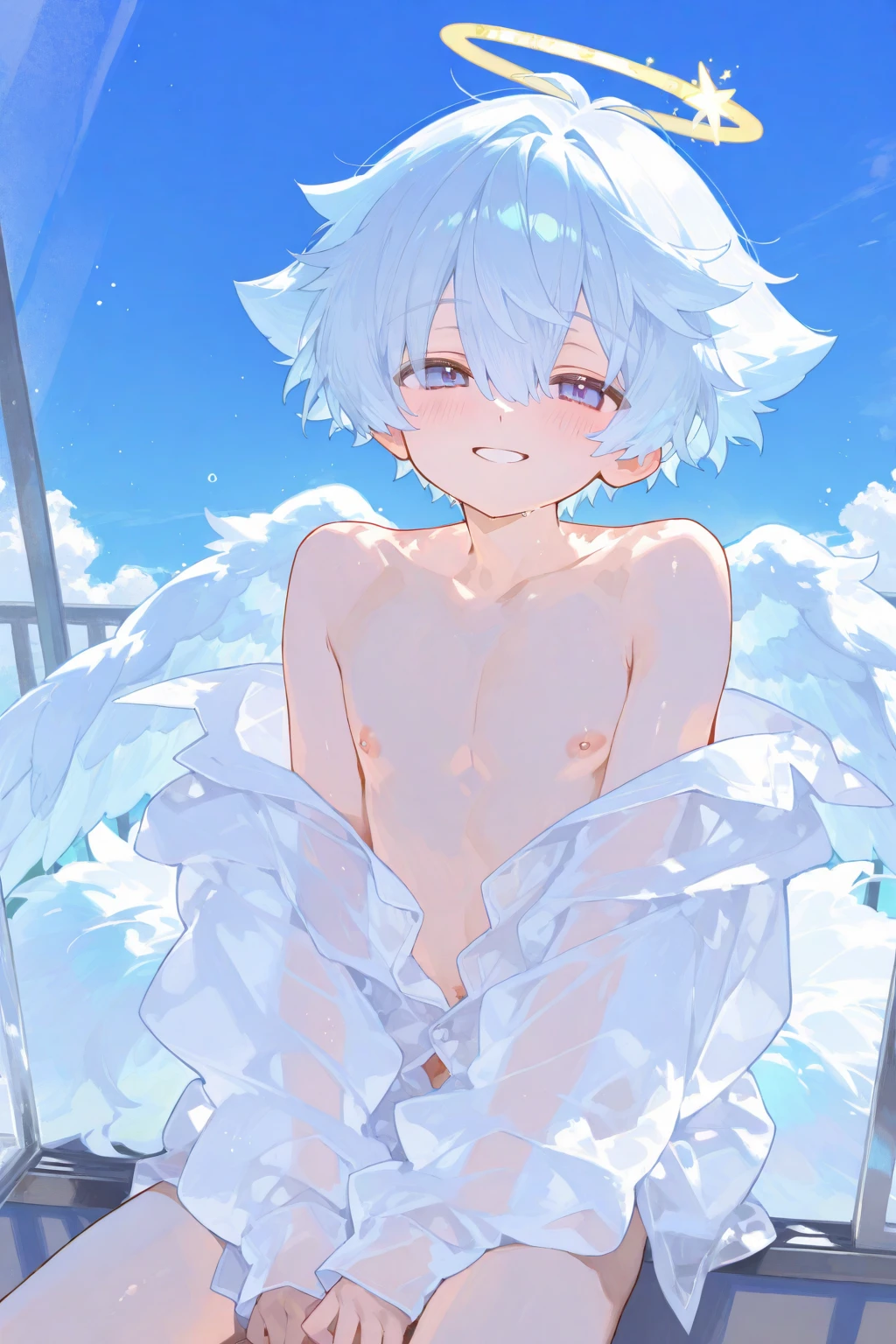 Three boys, Naked, Bodybuilding, White cotton socks, Big bag, CG Sensation, Sticky flowing between the thighs