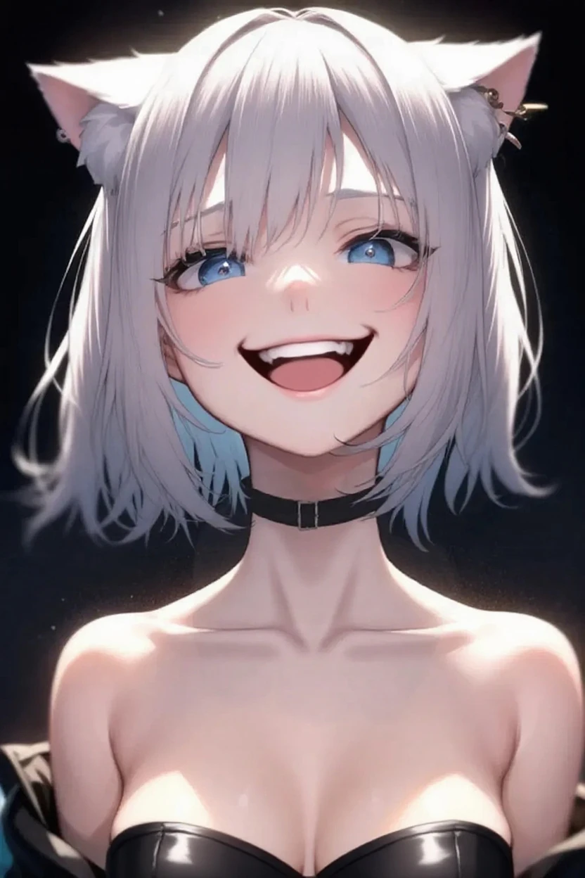 (Lolita), (hands behind her back), furry, white fur, super cute face, detail elements on fur, , beautiful lights and shadows, ambient light, super fine fur, volumetric light. naked, nude, no clothes, blushing, shy,