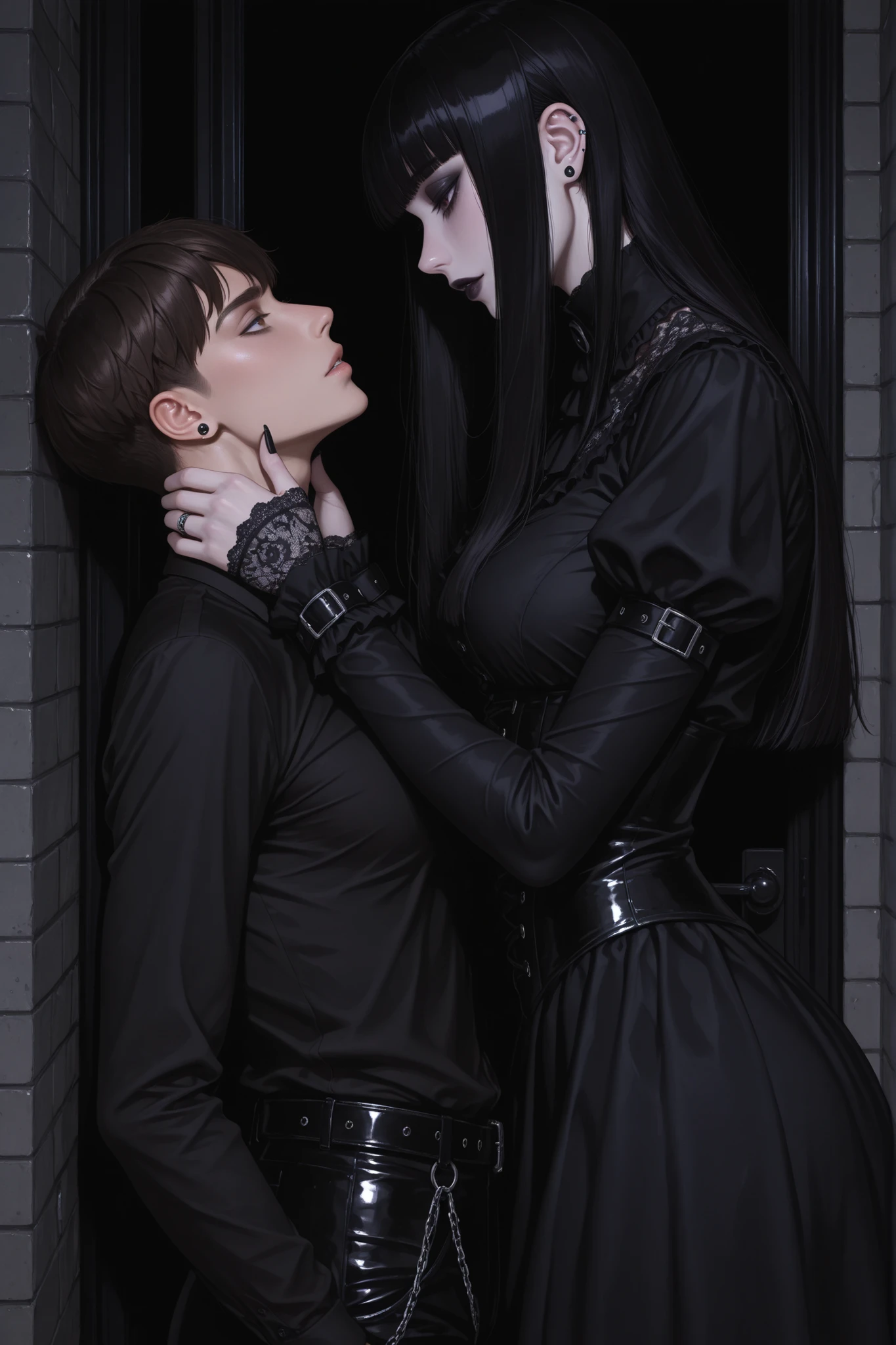 gothic girl fucking a man&#39;s dick gothic style