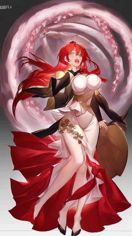 1 young beautiful woman,(Highest quality,Extremely detailed depiction,Incredibly absurd high resolution,Anatomically accurate depiction,Curvy Legs),(Shiny skin,Porcelain-like skin),(Phoenix-themed monster:1.5,A member of an evil organization,Clothed in flames),eyelash,Sweat,(Red Eyes,Vertically drawn pupils,Large Breasts,A captivating smile,Glossy red lips,Flashy makeup,Seductive gestures,Half-closed eyes:1.3),whole body,A shadowed expression,flame costume