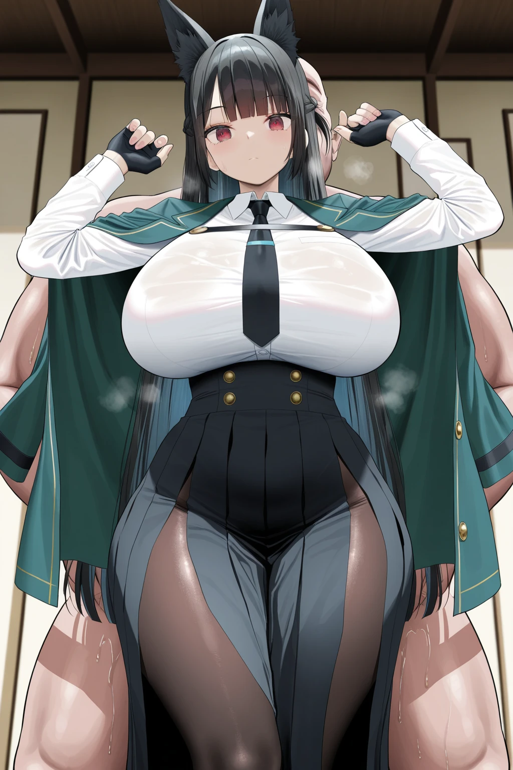 One Woman、Many people々、Beauty、soldier、military base、女性soldier、crowd、jet black military uniform、beret、Short tight skirt、soldier、30 years old、Model standing、Hands on hips、Looking down at the viewer,High heelan being tortured、bangs, Highest quality, Focus on the thighs, Angry face、rage、panties、Plump thighs、Big 、Big Ass、 good、Black Hair,My thighs are steaming between my legs 、Sweaty pantyhose、パンストの下のpanties、bra、Black Pantyhose、Angle from directly below、Hold the whip、Throb、crowdを誘惑する、Acme convulsions、Obscene sound effects、Naughty sound effects