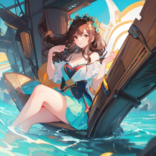 Giantess appears from underwater in front of a giant cruise ship, the cruise ship looks very small in front of her because it is giant, she is naked, she has red hair and white skin, she has small breasts but very sexy legs and her body is very curvy. Goddess, Attack, giant, cruise ship, full naked, sexy, hot, ocean, in middle of the ocean, without buildings, High quality, Red hair, hottest, tall girl, sexy legs, monster girl, cruise ship, giant cruise, attacking, evil, mad, without clothes, hentai, xxx
