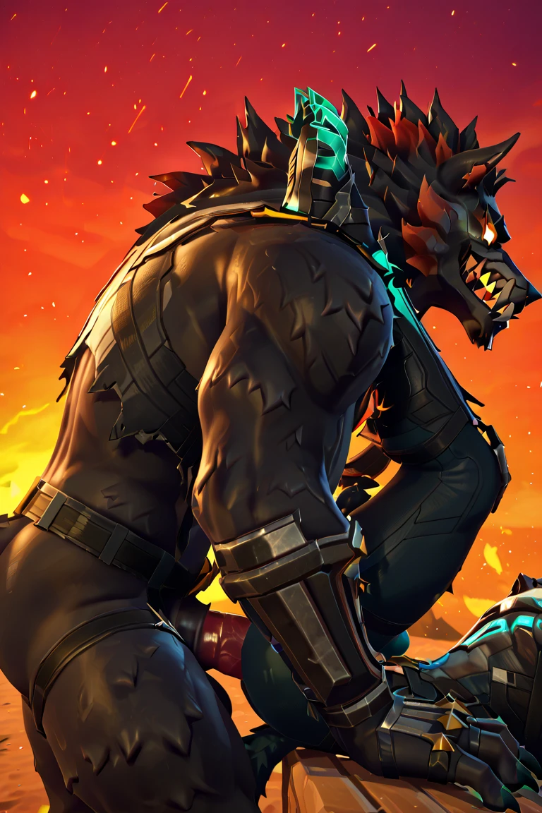 Photorealistic, duo, ((duo focus)), male, werewolf, (black fur:1.5), (big dick:1.3), ((side view, no humans)), ((anal)), ((missionary position)), Fortnite, furry, anthro, male, (((fully sheathed))), (Cerberus (Fortnite)), (3 heads), (male), Fortnite, hellhound, anthro, male, (((fully sheathed))), pectorals, nude, balls, animal genitalia