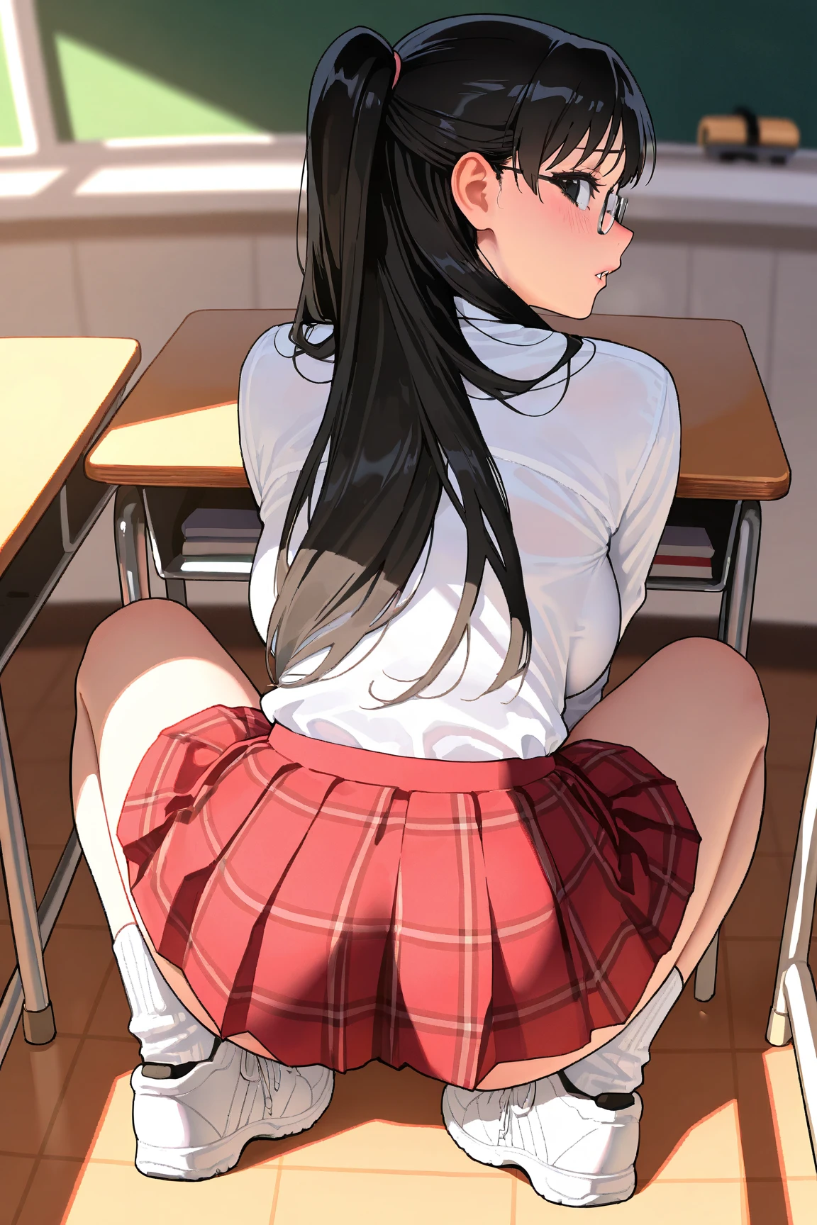 ulzzang-6500-v1.1, (raw photo:1.2), (photorealistic:1.4), ((Blood coming out of Vagina1)), ((wide open legs sitting on a desk)) (sitting down) sitting on desk (Porno school girl outfit with tie) beautiful detailed girl, very detailed eyes and face, beautiful detailed eyes, ridiculous, incredibly ridiculous, huge file size, super detailed, high resolution, very detailed, best quality, masterpiece, kemomimi, ((Japanese girls' high school uniform with no panties)), visible 1pussy, 1pussy,  visible, illustration, very detailed, CG, unified, 8k wallpaper, amazing, Fine details, masterpiece, best quality, very detailed CG uniform 8k wallpaper, light on face, cinematic lighting, 1girl, 16 years old, ((no panties)), (Wide open legs sitting on desk) in school
