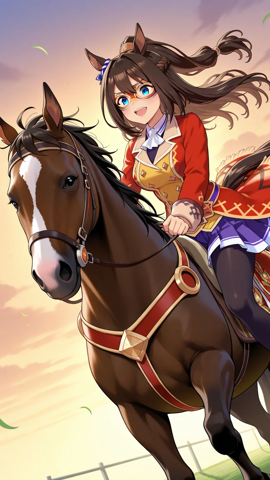 ((Master made，tmasterpiece，Award-winning artwork))（a beauty girl，独奏(A beautiful girl on a war horse)），(Equestrian uniforms：1.5)，(The chest is bold and open)，Attractive cleavage，Plump buttocks and slender waist，Perfect female body，Close-up of people，War horses gallop，Fine skin texture，Highest high resolution，Complex and rich graphics，Dynamic obfuscation，1080p，Best picture quality，wallpaper hd，Improve human anatomy，cinematic photogtaphy