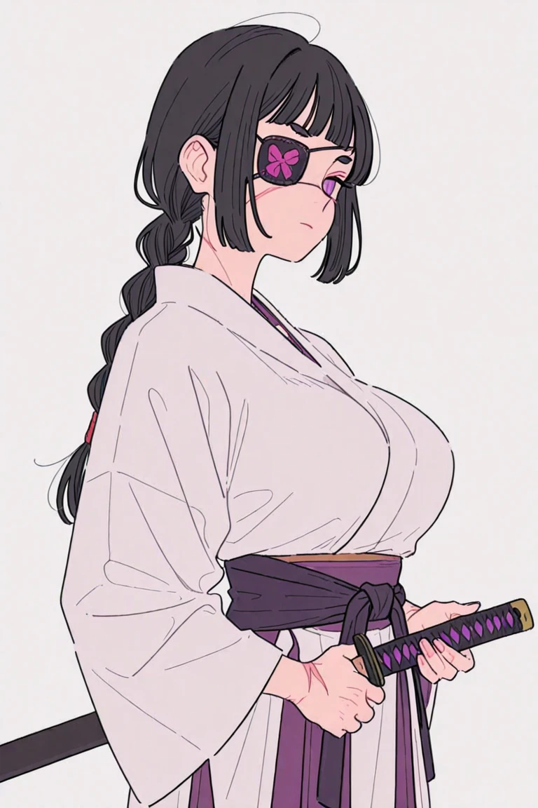 {{masterpiece}},high quality, 4K, 2D, 1 girl,{simple gray background},(attractive mature lady:1.6),milf,standing,sagging breasts,(gigantic breasts:1.5),kimono maid,front face,{{tareme}},attractive mature lady,black hair, {from right in front of face and body},View viewers from front,{front facing shot},Wear glasses,(serious:0.1)