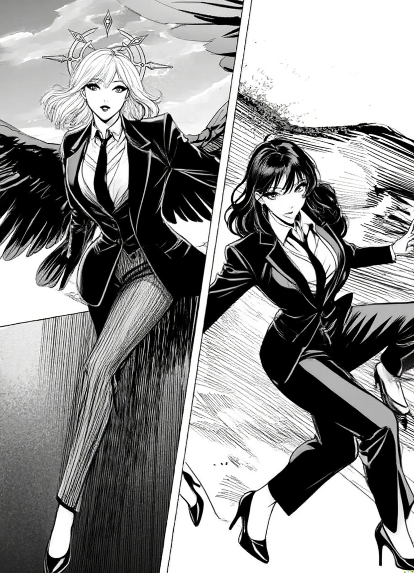 Anime masterpiece, a drawing of a woman with long hair and long hair, beauty in demon killer art, perfect anime body, long legs, big breasts, full body movement, 4K manga wallpaper, full body fighting pose, realistic light and shadow, beautiful line art, strong line art, ink art, brush art, Kentaro Miura manga art style, his manga full body portrait, Kentaro Miura's manga style, Shigeri Aishima illustration, highly detailed fine doujin art, Detailed comic style