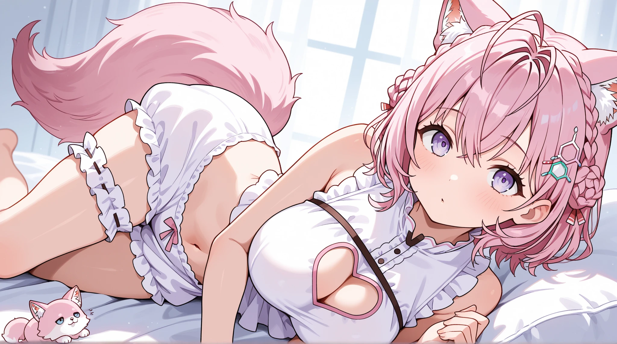 nsfw,Two Girls,Stick your butt out,Two buttocks,Ass close up,on stomach,from behind,On all fours,Nipples,vaginal sex,Light blue hair,Light pink hairstyles,Cat ear,Pink Eyes,light blue lolita,White socks,,Pink ribbon,Laughing with your mouth open,Best image quality,Highest quality