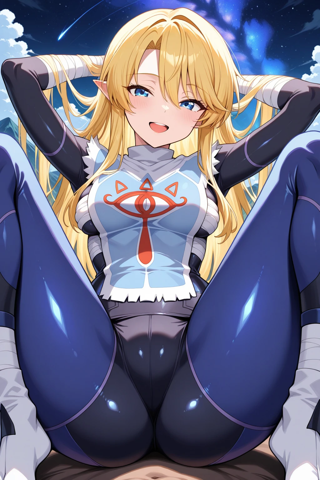 Blonde anime girl in blue top, Bottoms, ????? nipples, Process Art, Touch her, mischief, Enchanting anime girl, Blonde long hair anime girl, mischiefアニメスタイル, mischiefスタイル, Anime Best Girl