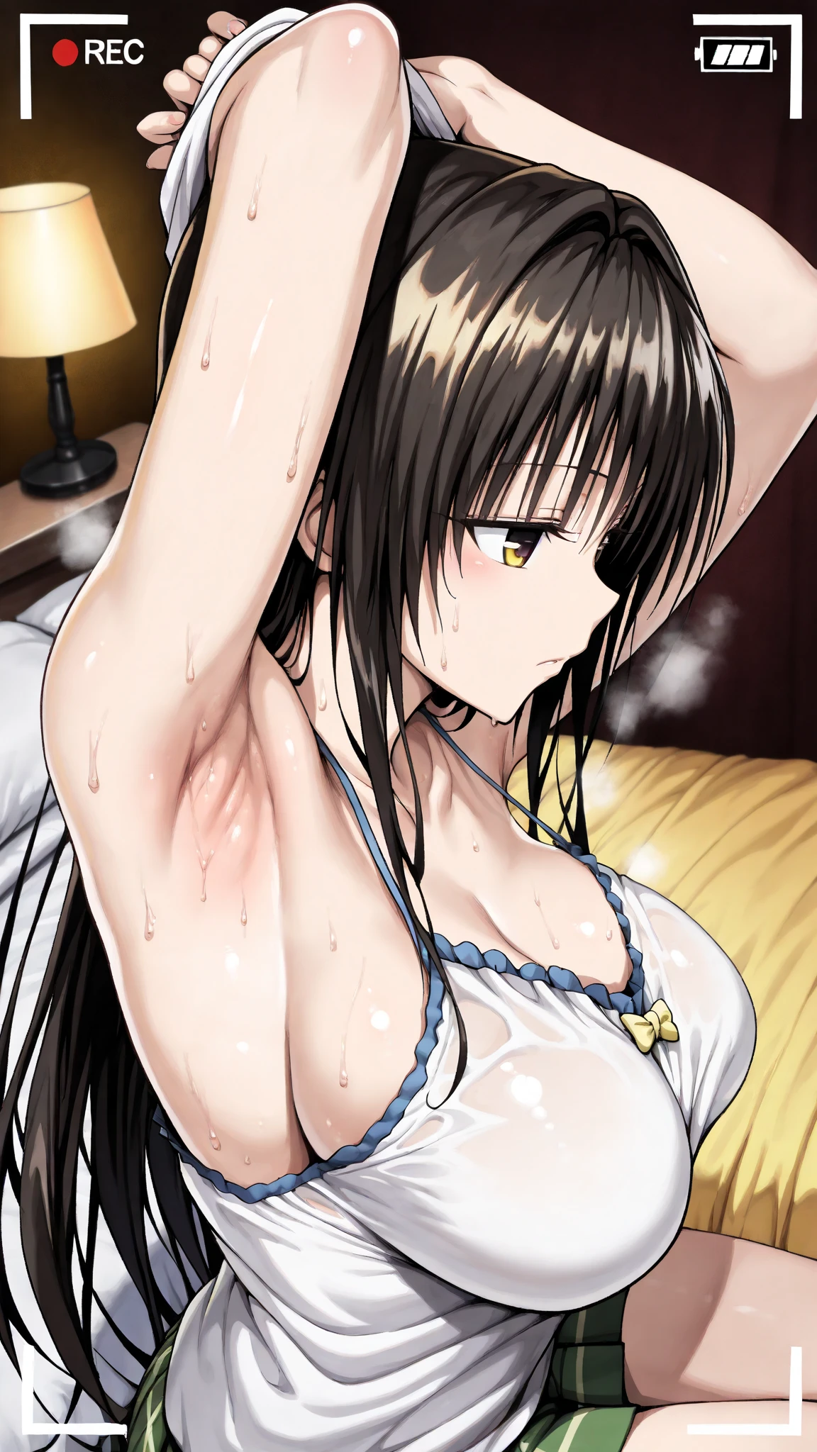 score_9, score_8_superior, score_7_superior, sauce_anime, ambient light, sunlight  , (1 tall girl ),  
Sagiri Yamada Asaemon, Sagiriyamada Asaemon, Long Hair, Black Hair, ponytail, high ponytail, Brown eyes, wince ,
show off breast white kimono, undress clothes,  In the same way,    ((missionary position:1.5)), lesbian, lake,                                                                        
(rape:1.6) , , nsfw ,  shackles , , wet body, (steam), detailed navel, yuri,
in beautiful lake, ~ side, blush,  love juice,お漏らし,
alone, Dutch Angle, View your viewers, Cowboy Shot, detailed sex, nipples , open mouth ,  erectile nipples,  cameltoe , [large breast],