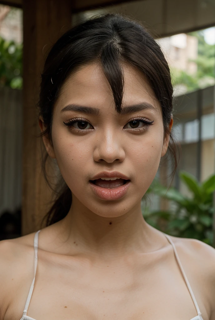 Nude, (photo realistic:1.4), (hyper realistic:1.4), (realistic:1.3), 32K, 1girl,20yo girl, light on face, ray trace, (Increase quality:1.4), (best quality real texture skin:1.4), finely detailed eyes, finely detailed face, finely quality eyes, (tired and sleepy and satisfied:0.0), face closeup, show niples, black skin, little breast, (Increase body line mood:1.1), (Increase skin texture beauty:1.1)