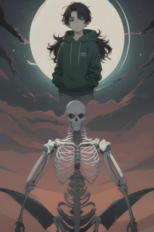 Mammal, Top quality, fullbody, masterpiece, high resolution, detailed body, hi res, absurd res, 1woman, furry, anthro, (SCP-1471, MalO, female, MalO body, Canine scull), (wear white tank top), (wear lowered orange jail jump suit, SCP Foundation logo), athletic, black straight hair, long haircut, black fur, detailed fur, cute hands, detailed hands, (broken mirror, darkness and space, background of the cosmos of night and stars), detailed light, night color pallet, night pastel soft light, candles, holding black rose