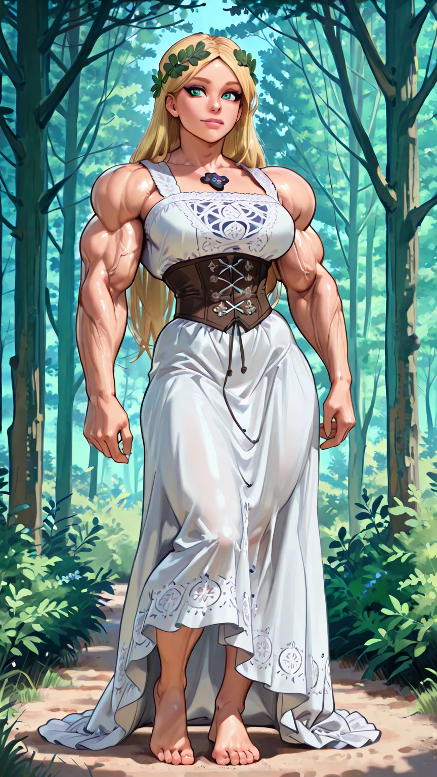 (1girll), huge tit, Breasts, Conque, Moisturizes skin, ,trpical garden ,  Embellished Strapless Ball Gown with Sparkling Crystals， teens girl,realistic illumination，top Quority，8K，tmasterpiece,Muscular female,Muscular,Abs,(Blonde hair), (Blue skin:1.4),