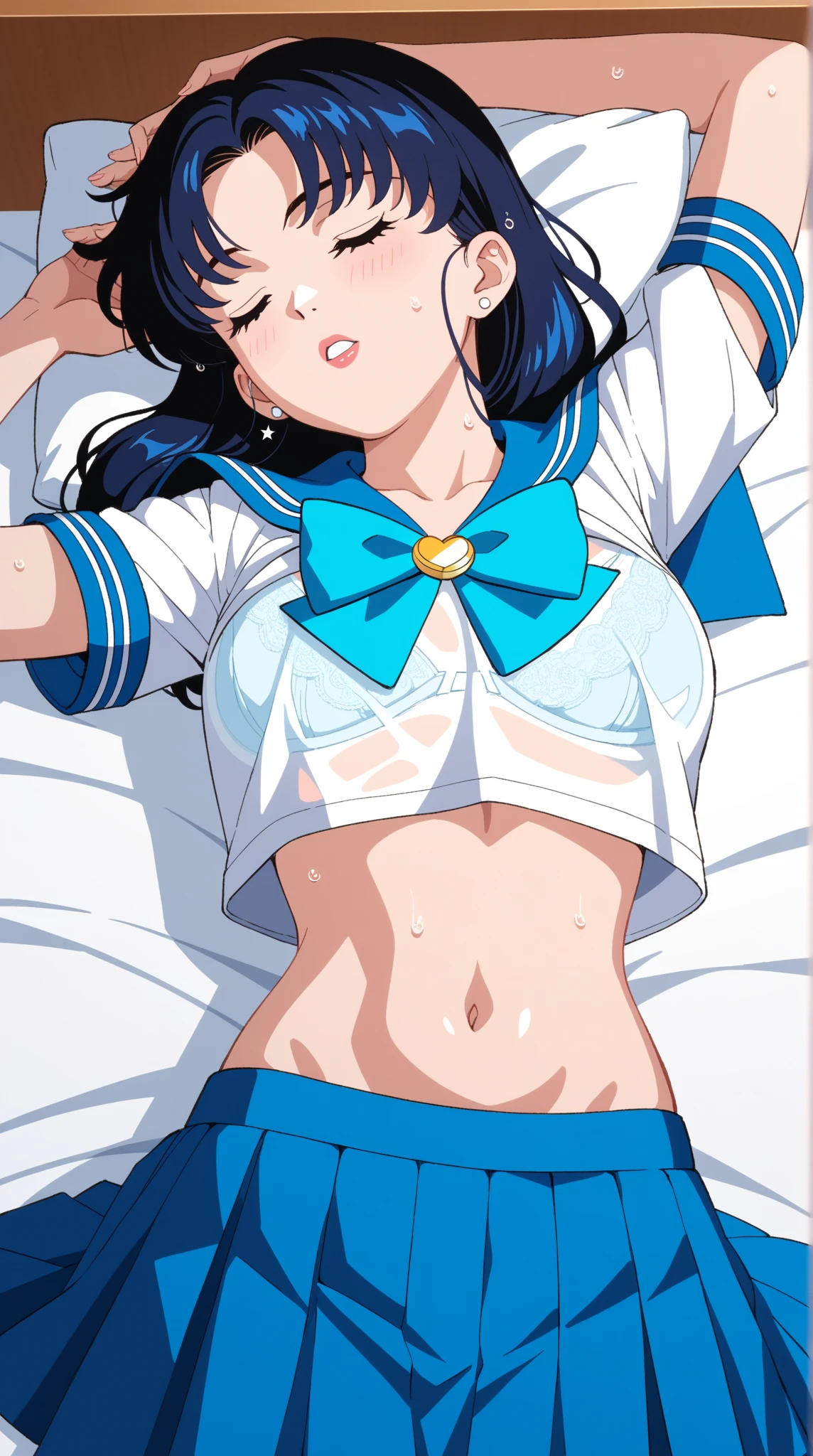 cute little、Amazing beautiful girl, Anime style, ghibli-like colors, 、17 age、I'm inviting、on the bed、A dark-haired、You are showing me your pubic area、Straight hair、Glamour、Colossal tits、de pele branca、I'm excited、wide-open legs、Very embarrassing、red blush。 Best Quality , Textured skin、 high details, High quality、Crotch facing me,Semi-long hair、I'm、No shoes,I can see the belly button、nudde、fullnude,pubick hair、Black short socks、School Uniforms、Pubic area、 hair,Open the crotch,、Tsurime,Troubled face、Anime-style eyes,Anime-style nose,Anime-style mouth、In the case of、lightsmile,