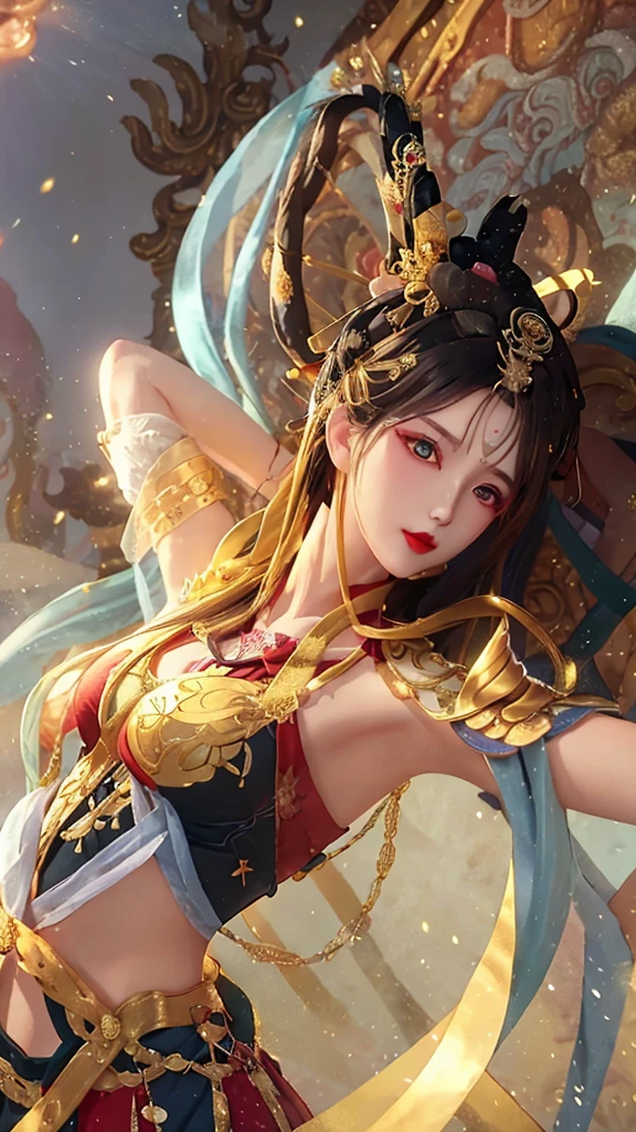 one-girl,There was a dragon behind him,Dunhuang style,Under water,Flying action,A red ribbon is wrapped around the body,hyper realisitc,hyper realisitc,paramountcy,classical,32k hd,retinas,tmasterpiece,ccurate,textureskin,anatomy correct,super detailing,high detal,high qulity,1080P,A high resolution,best qualtiy,Award-Awarded,16k,8k,4K,k hd, Colossal tits