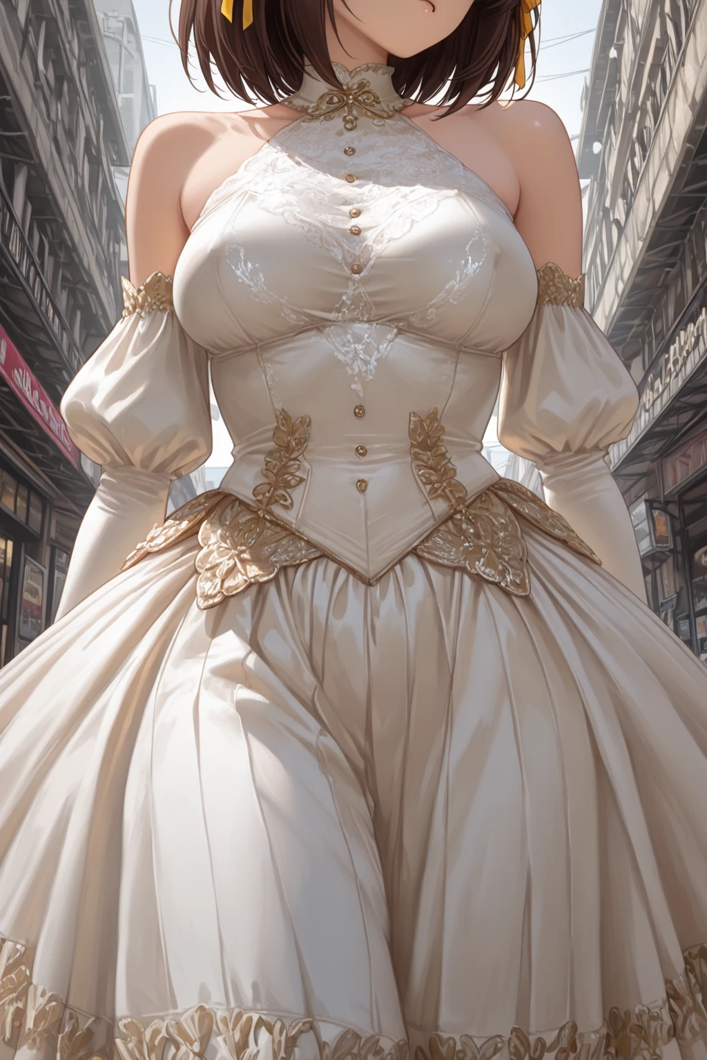 "Digital art illustration, masterpiece quality, ultra detailed character design of Lady Isolde, late 30s, ethereal beauty, deep captivating eyes, dressed in iconic red/white elaborate Grand Inquisitor uniform with symbols of The Holy Ethereal, aura of power and determination, background hinting at shadowed halls of power and sacred chambers. Art style: Renaissance dark erotic fantasy, high resolution, HDR lighting, intricate details, (by oprisco:1.2), (by marat safin:1.2), (masterpiece:1.5), (ultra detailed character design:1.5), wide angle lens."