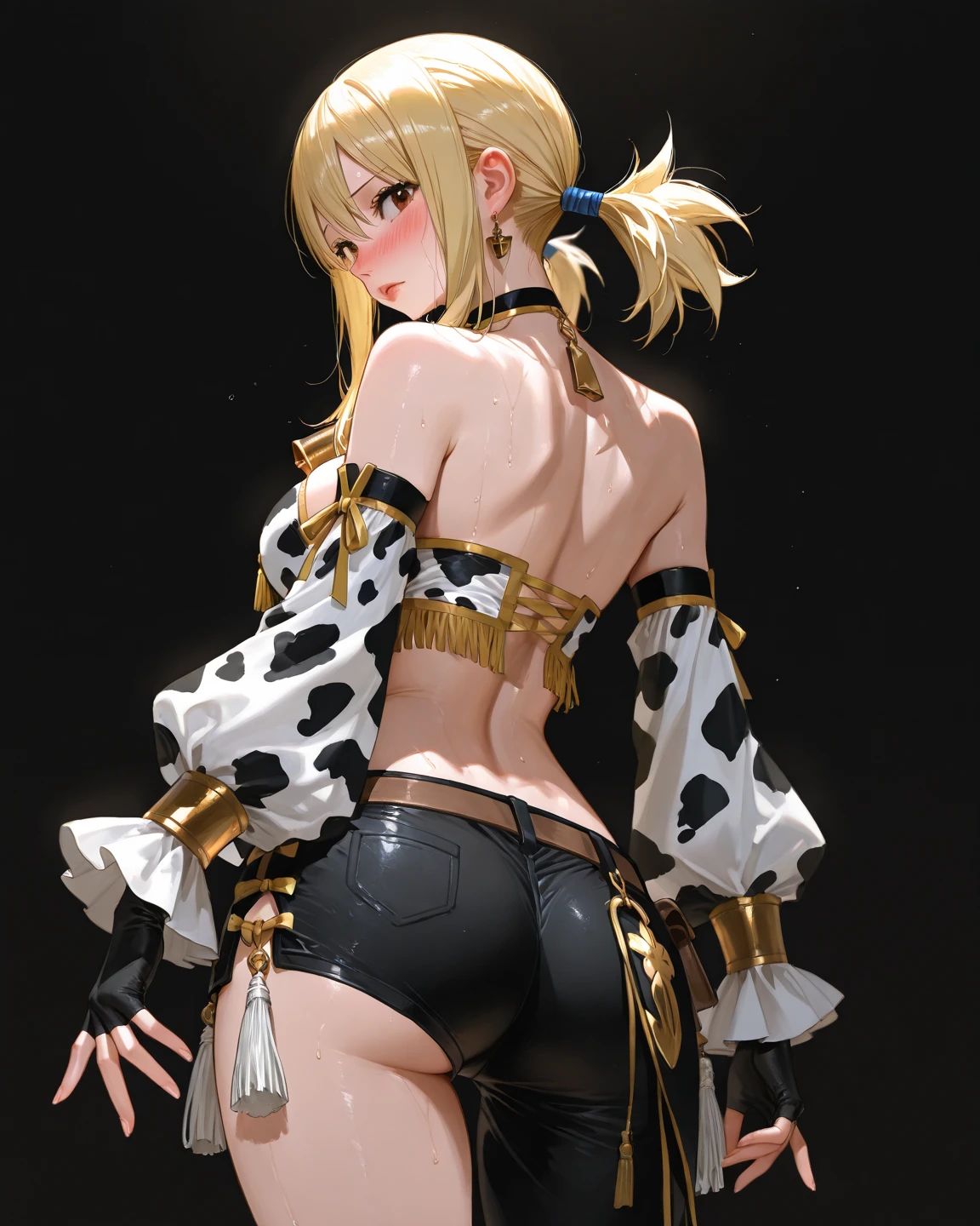 (Photorealistic:1.8, highest quality:1.8,8K masterpiece:1.8,High resolution,Mastepiece:1.8,RAW Photos,Cinematic lighting),No split screen、wilderness、battlefield、Cyborg woman riding a horse、Armored Horse、Armored Horse、
(Real skin texture:1.3)、（choker、Metallic armored hair accessory、Knee-high long boots、High leg bloomers、Sexy breastplate that shows the underside of the breasts）、(Underboob)、cameltoe、Beautiful thighs、Plump nipples、(Mechanical Art: 1.4)、(Mechanical Limbs)、(Mechanical spine attached to the back)、(Mechanical cervical vertebrae attached to the neck)、Metallic Mask、Beautiful expression、Beautiful Face、 Spider body painting on stomach、(Shortcuts、Beautiful, shining red, yellow, blue, white, black, gray, silver, and gold hair:1.5)、Detailed blue eyes、Beautiful shiny red lips、（Dismissive、Stoic、Condescending）、Random Pause