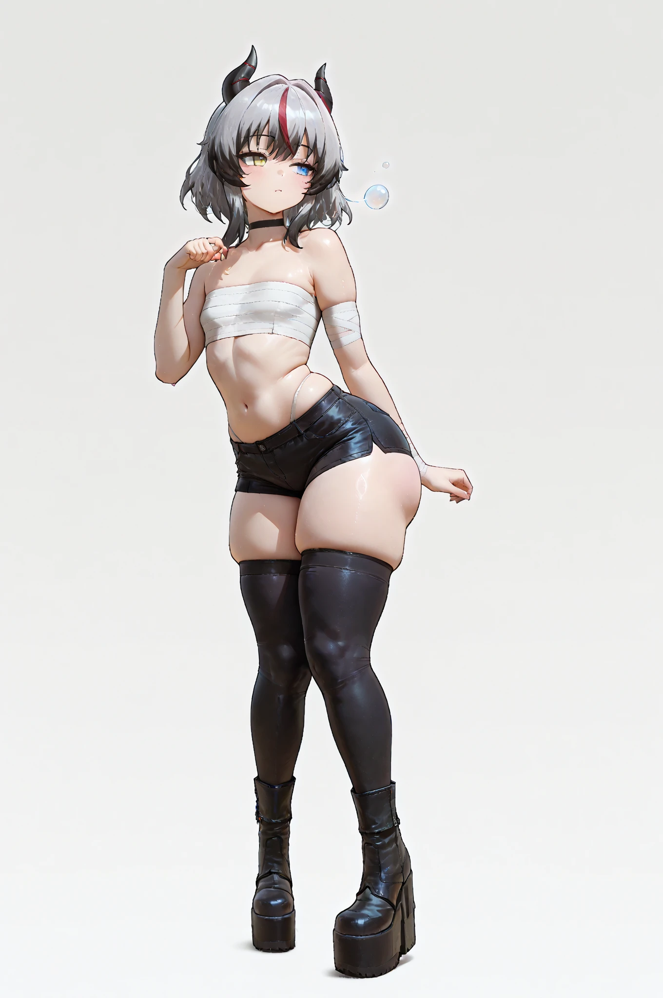masterpiece,Awards, high quality,High resolution,HD,4K,8K,high quality,1girl, solo, standing, full body character turnaround of 1lady, Multiple views of the same character in the same bikini, (simple background, white background:1.3), multiple views, (2views:1.5), side view, front view, character painting, two-dimensional culture, microbikini,short hair,Ultra details++ , add more details