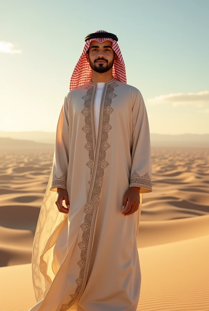Saudi Arabia wears jubba The man is 22 years old