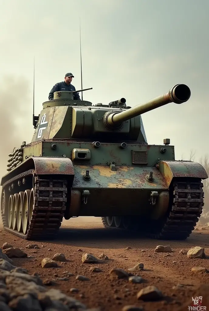 king tiger tank, desert, dust, sand, smoke,