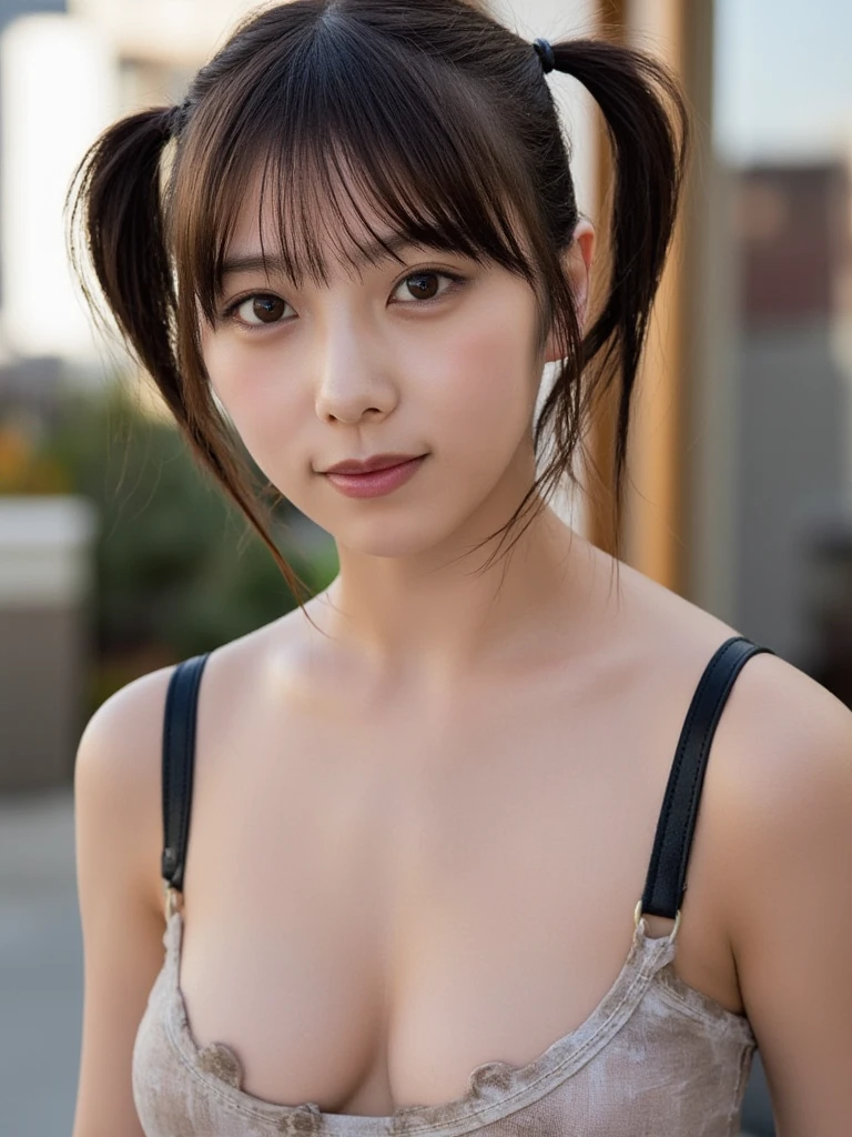 ((Highest quality, 8K, masterpiece: 1.3)), sharp: 1.2, Perfect Body Beauty: 1.4, ((Layered Hairstyles, Big Breasts: 1.5)), street: 1.2, Highly detailed face and skin texture, Fine grain, double eyelid, Long black hair, Light red lace dress, squat, expose one's cleavage, Erect nipples, With legs apart, Hair tied back, Smiling, Looking back here, The gaze is directed this way, Keeping your hands on the ground