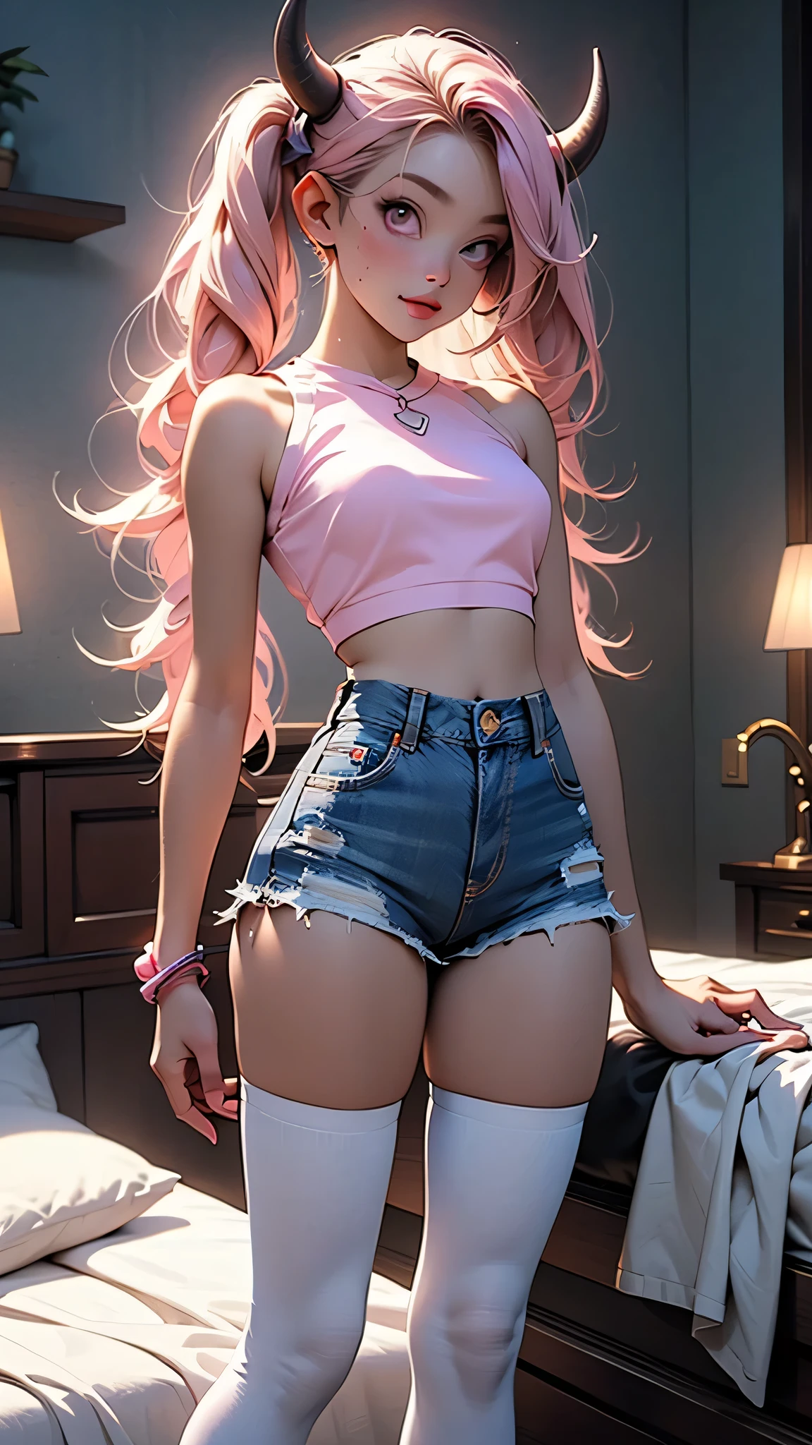 Pink underwear visible from the miniskirt　T-back
Real Skin　Delicate expression double eyelids
One Beauty