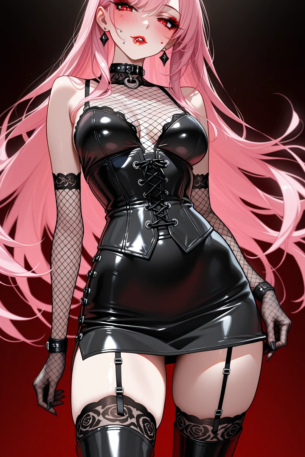 masterpiece, best quality, (extremely detailed CG unity 8k wallpaper, masterpiece, best quality, ultra-detailed, best shadow), (detailed background), (beautiful detailed face, beautiful detailed eyes), High contrast, (best illumination, an extremely delicate and beautiful),1girl,((colourful paint splashes on transparent background, dulux,)), ((caustic)), dynamic angle,beautiful detailed glow,full body, cowboy shot, colorful, 1girl, anime, cute girl, rogue, blank background, white background, fantasy, very detailed dark leather fantasy outfit with highlights, beautiful face, beautiful eyes, dark colors, assassin, medium breasts, slight cleavage, beautiful skin, cute, pink hair, breast curtains, extremely delicate and beautiful, (beautiful detailed face:1.0), (detailed deep eyes), symmetrical breasts, deep eyes, steam, shiny skin, portrait, slender waist, hips wider than shoulders, thighs, glow, light particles, wallpaper, chromatic aberration, (detailed background,dark fantasy), (beautiful detailed face), high contrast, (best illumination, an extremely delicate and beautiful), ((cinematic light)), colorful, hyper detail, dramatic light, intricate details, depth of field, black light particles,(broken glass),magic circle, dual wielding, sword, holding sword, blue flames, glow, glowing weapon