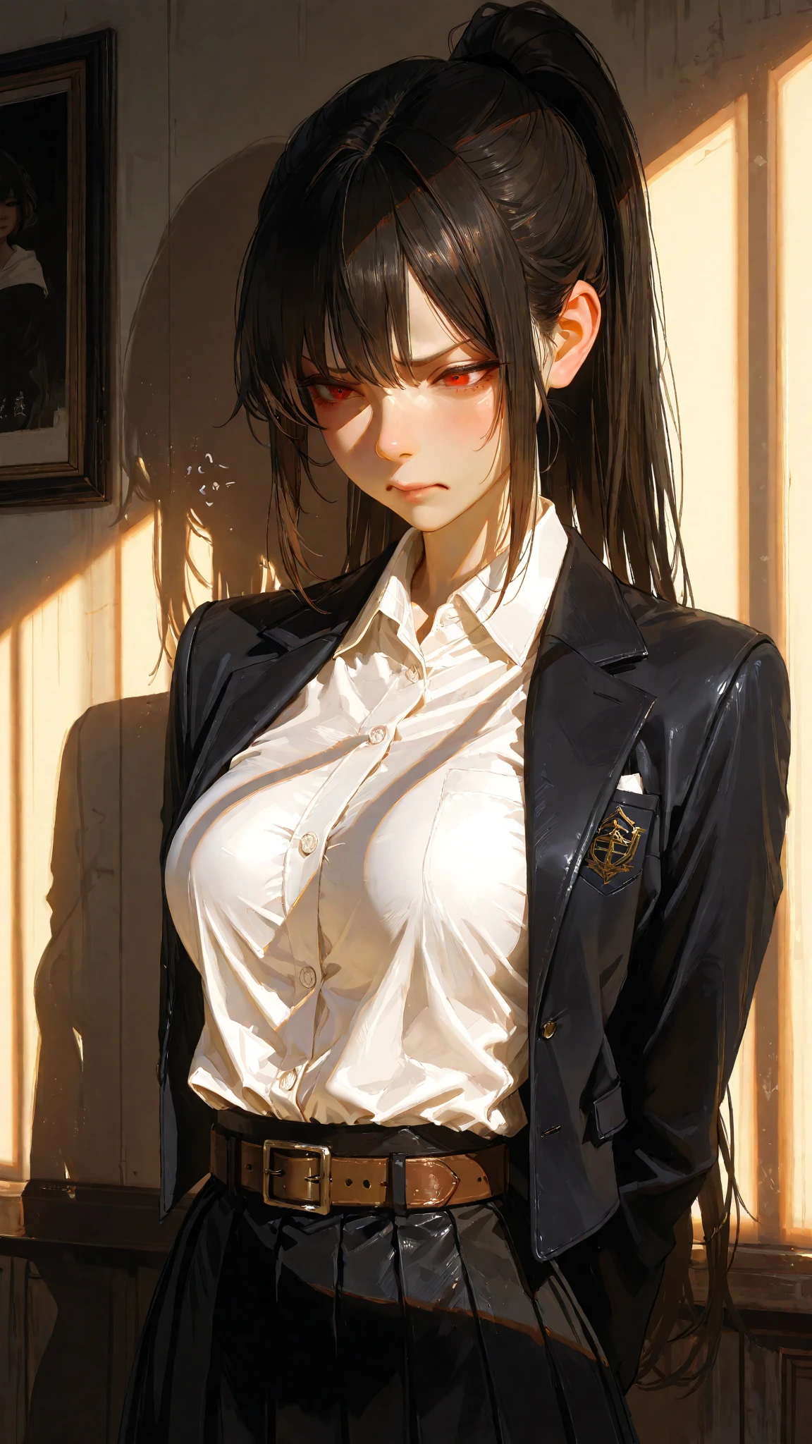 there is a woman in a skirt and a jacket posing for a picture, Surrealism female students, Surrealism female students, Realistic schoolgirl, thighhighs and skirt, photorealistic anime girl rendering, 3 d anime realistic, Smooth anime CG art, photorealistic full body, Photorealistic anime, Realistic anime 3 D style, photorealistic perfect body, wearing skirt and high socks