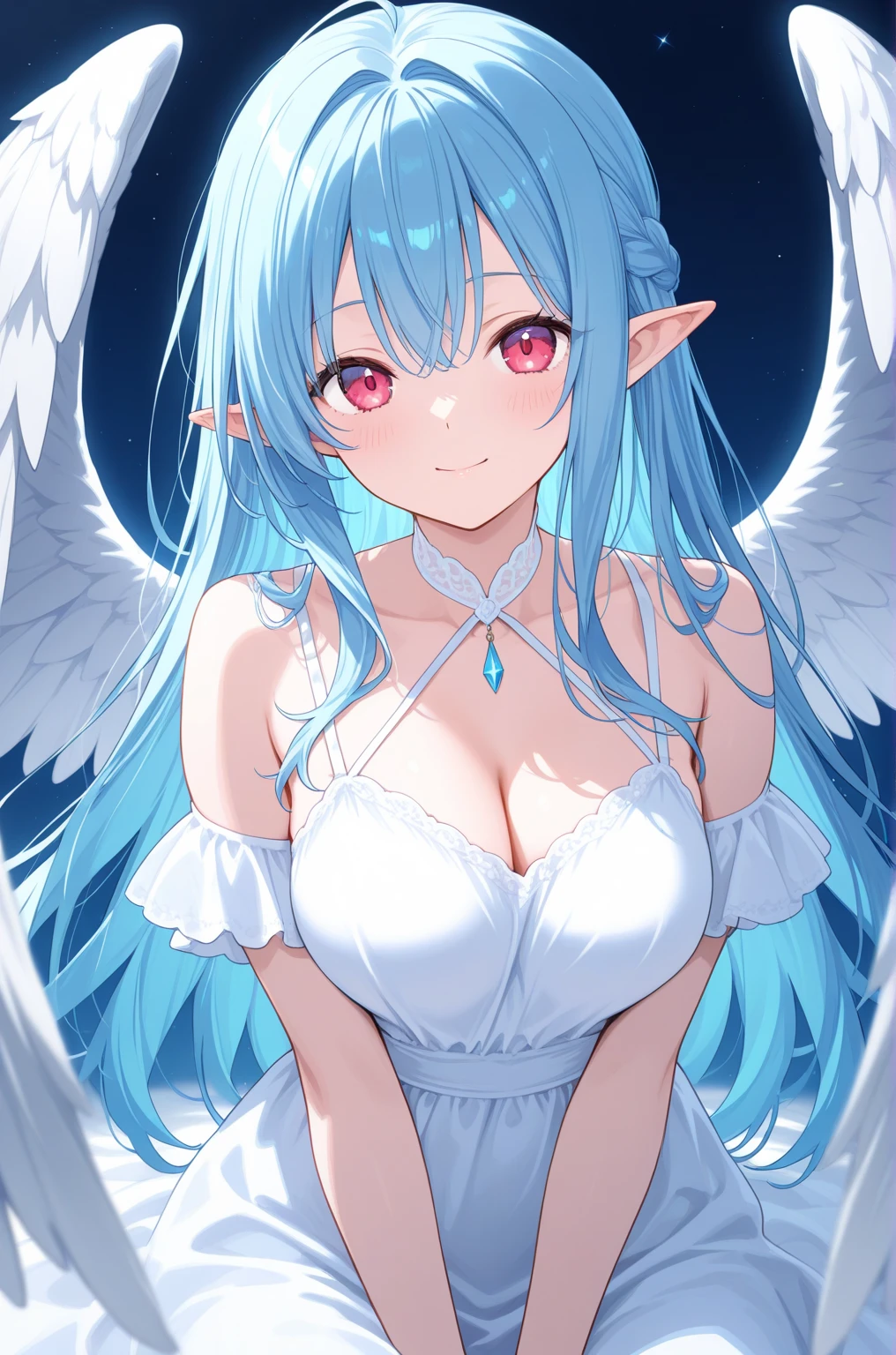 White and beautiful skin、Completely naked、Beautiful Dragon Girl、Chibi、smallest、smile、Blue Eyes、