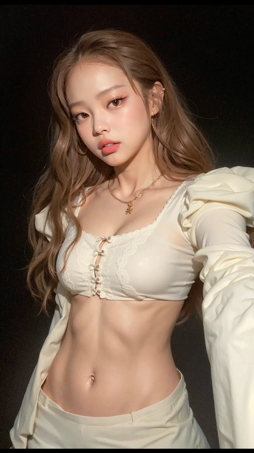 un primer plano de una mujer con un sujetador negro y una cinta amarilla alrededor de la cintura, parque roseanne de blackpink, jossi de blackpink, portrait of jossi de blackpink, Lalisa Manobal, aparcar desde-min, heonhwa choe, Lalisa Manoban de Blackpink, kim taejin, bella thorne, jia, sun yunjoo