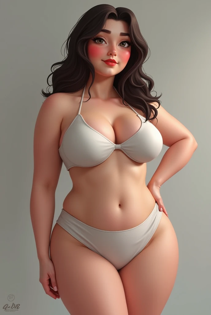 girl,plump breasts，Shapely figure，Wearing only a bra and tight-fitting yoga shorts,Expose navel and pubic bone，camel toe protrusion，graceful dance posture，legs apart，Turn your back to the audience，Movie-like texture
