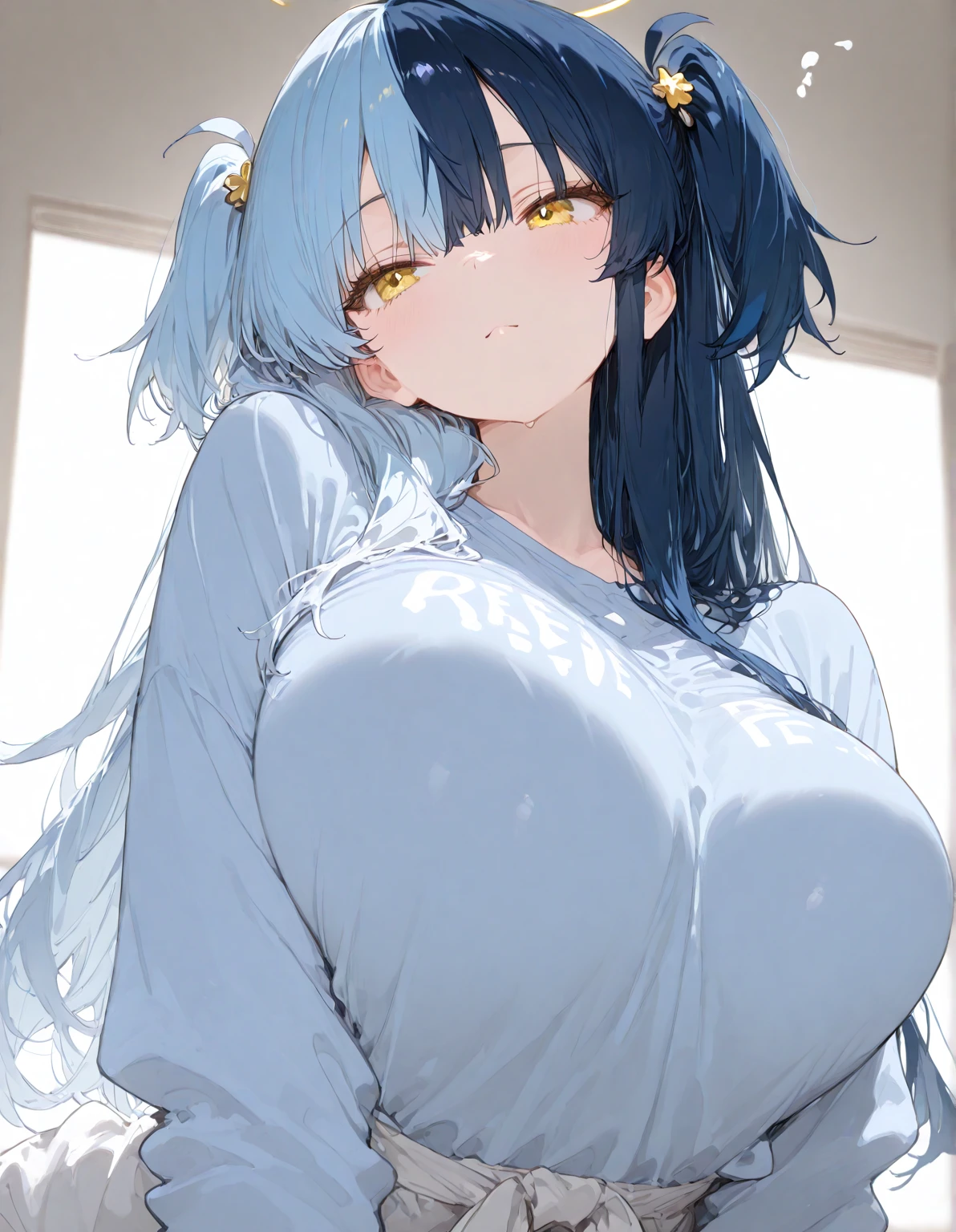 1girl, dark skin, looking at viewer, huge breasts, nipples, bridal bodysuit, light facial blush, (pastel colors:1.2), (thighs to head in view), (nice rounded nipples), (rounded areole), beautiful face, unblemished, (nipples stick out)
