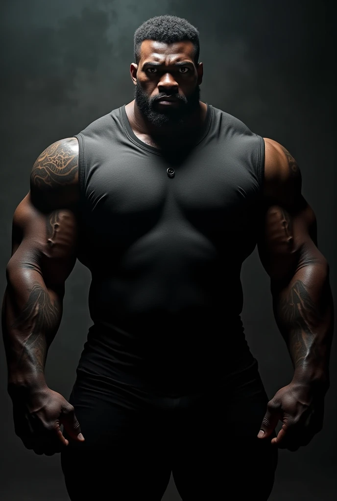 A big bulk black man with small beard 