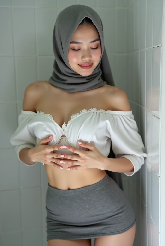 ((MALAY HIJAB GIRL)), 58 years Old, Hijab Indonesian mature woman, Flat Tits : -0.1, ((FLAT CHEST)), ((TIGH DRESS)), ((UNDRESS)), ((TRANSFARENT)),