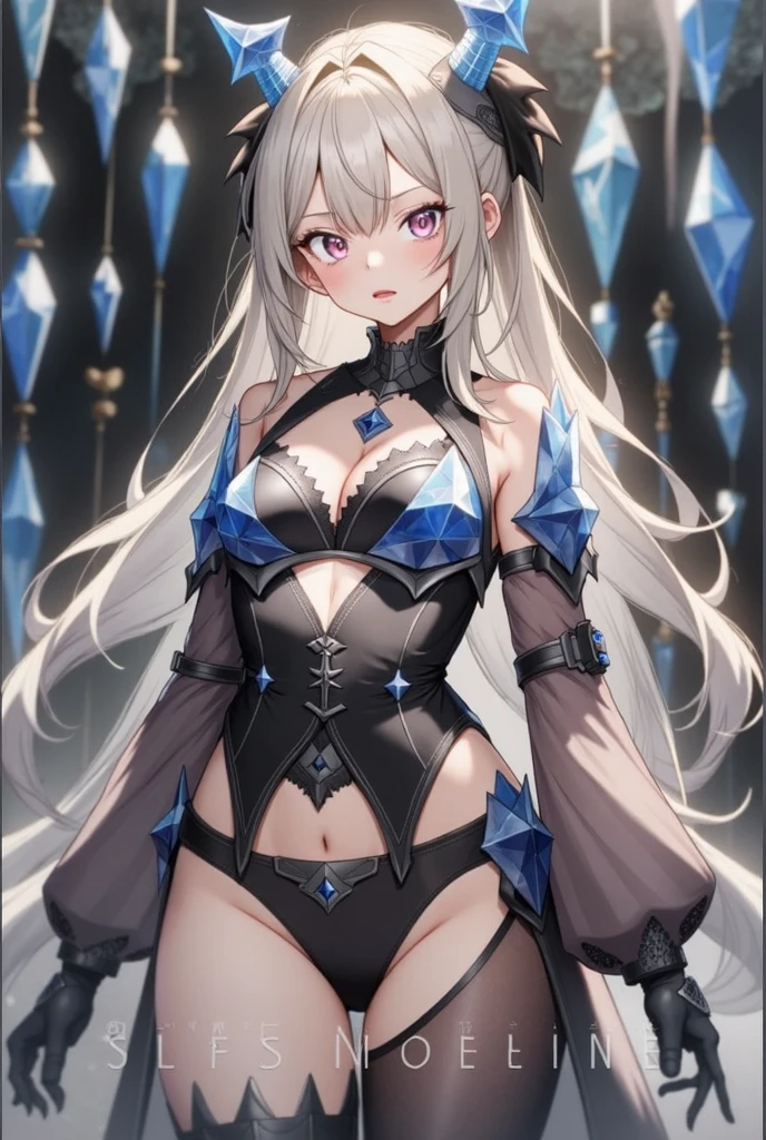 1girl, anime, cute girl, blank background, white background, fantasy, detailed dark fantasy dress with highlights, beautiful face, beautiful eyes, dark colors, silver hair, slightly small breasts, slight cleavage, beautiful skin, cute, breast curtains, extremely delicate and beautiful, (beautiful detailed face:1.0), (detailed deep eyes), symmetrical breasts, deep eyes, shiny skin, portrait, slender waist, hips wider than shoulders, thighs, young girl, expressionless