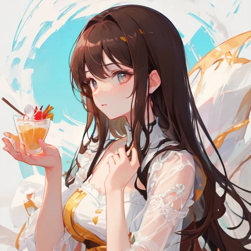 Masterpiece, high resolution, Screenshot, Best Quality, 1 girl, (scar on left eye), short white jacket, Very detailed, rule of thirds, jewelry, wide, hits, hair between the eyes