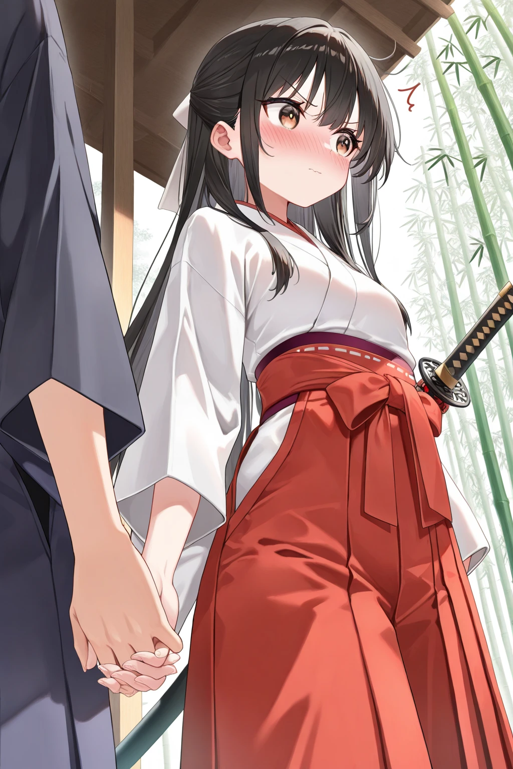 A beautiful 15-year-old princess from the Sengoku period with long black hair Gorgeous embroidery, Ultra glossy, She is wearing a shiny Japanese wedding kimono worn by brides(white without dirt)I am wearing.... On her wedding night, she has intense sex with an older man