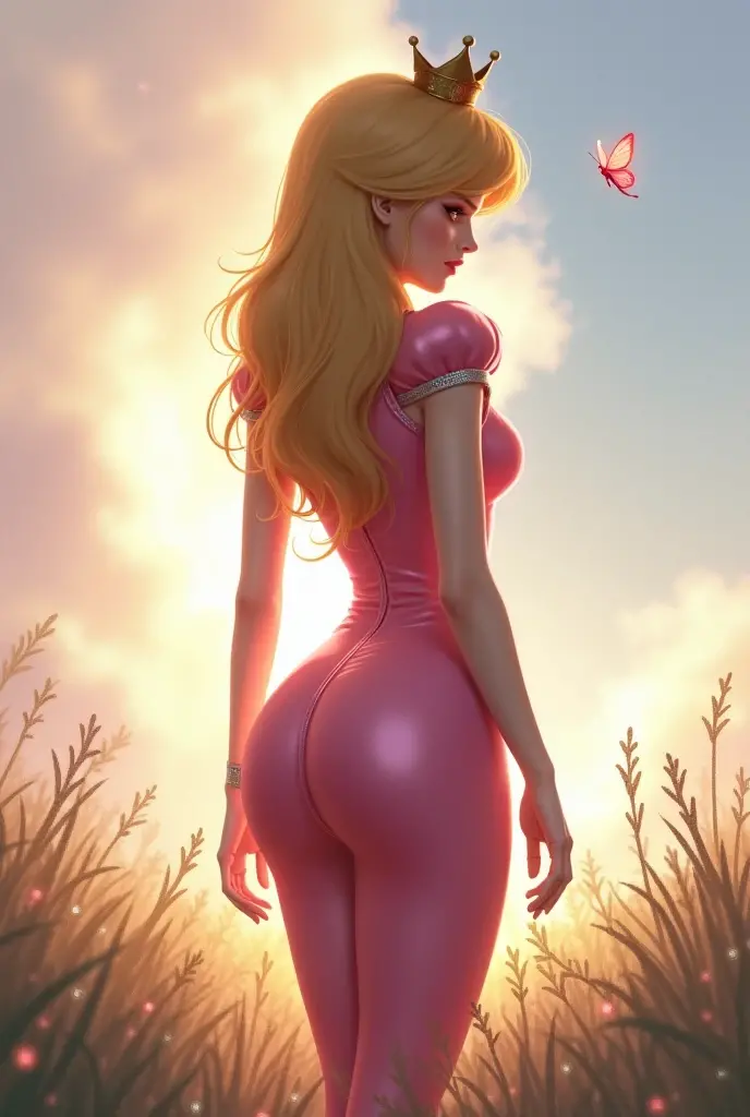 score_9, score_8_up, score_7_up, score_6_up,score_5_up,score_4_up, BREAK lightningfarron,outdoors,dappled sun light,garden,flowers,yellow sundress,big butt,looking at viewer,pink hair,blue eyes 