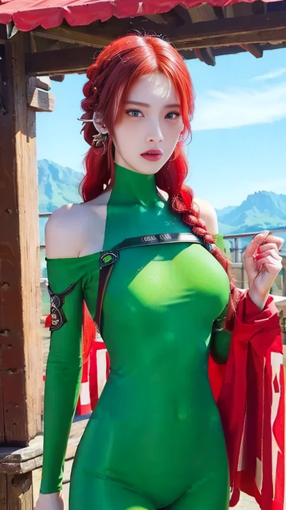 a close up of a woman in a green dress in a forest with red hair, elemental, elemental guardian of life, full portrait of elementalist, romance novel cover, fire elemental, young adult fantasy novel cover, fantasy book cover, magical elements, romance book cover, extraterrestrial plants novel, extraordinarily detailed woman, urban fantasy romance book cover, fantasy elements
